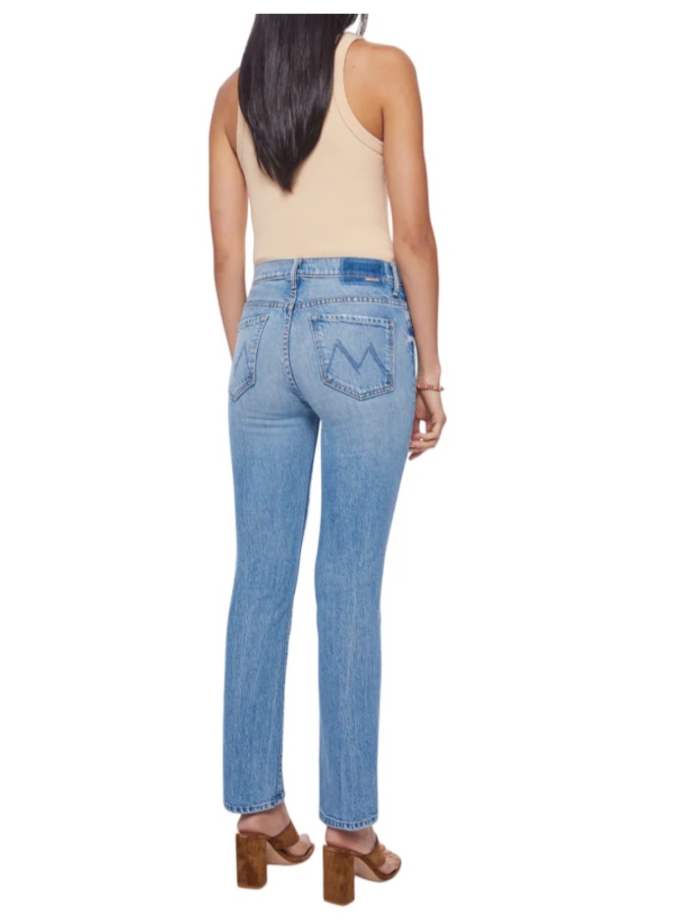 Mother Quietluxury Insider Flood High-Rise Straight Jeans in Light Blue